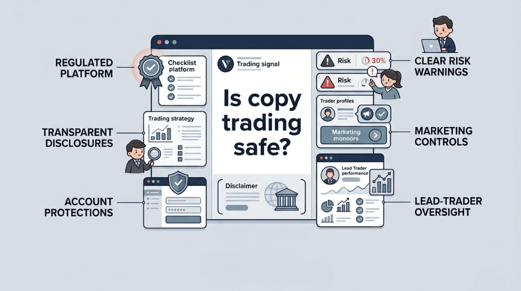 infographic of is copy trading safe by vantage markets