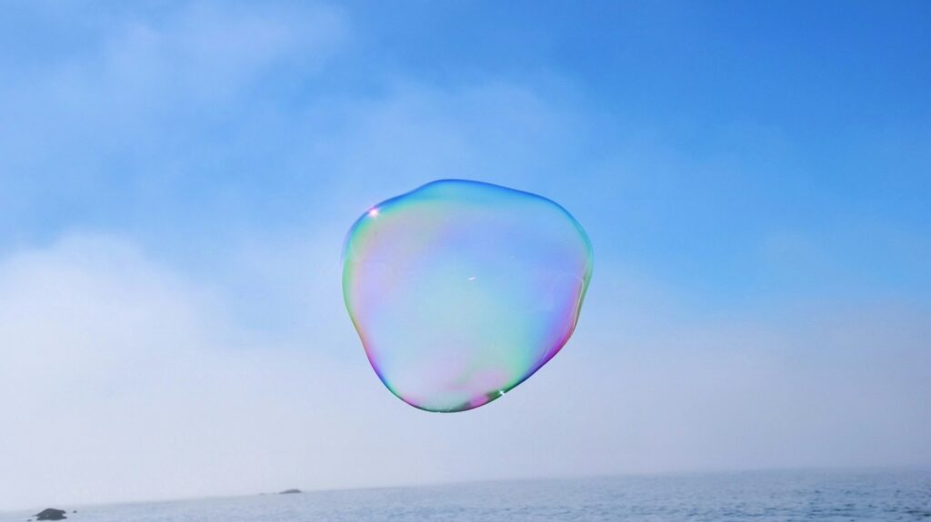 bubble floating in air symbolise ai bubble 