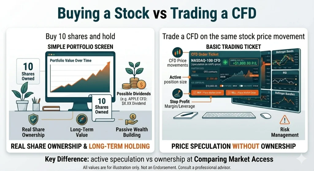 Buying a stock vs Trading a CFD 